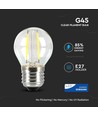 V-Tac 4W LED kronepære - Samsung LED chip, G45, Kultråd, E27