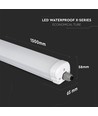 150cm 160lm/W 32W vandtæt komplet LED armatur, Gennemfortrådet - 5120lm, IP65