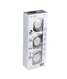 V-Tac 3-pak Indbygningsspot med 5W lyskilde - Stål front, komplet med GU10 holder og LED spot