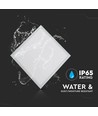 V-Tac 60x60 LED panel - 40W, 4400lm, IP65 vandtæt, hvid kant