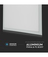 V-Tac 60x60 LED panel - 40W, 4400lm, IP65 vandtæt, hvid kant