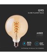 E27 dekorativ LED globepære - spiral filament, 5W, ekstra varm hvid