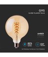 V-Tac 5W LED globepære - Kultråd, Ø9,5 cm, ekstra varm hvid, E27