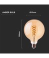 E27 dekorativ LED globepære - spiral filament, 5W, ekstra varm hvid