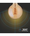 E27 dekorativ LED globepære - spiral filament, 5W, 2200K, Ø95 mm