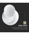 5W LED hvid væglampe - IP20 indendørs, Rund, roterbar, inkl. lyskilde