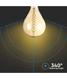 V-Tac 8W LED kæmpe globepære - Kultråd, Ø16 cm, dæmpbar, ekstra varm hvid, 2000K, E27