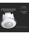 V-Tac bevægelsessensor til indbygning - LED venlig, hvid, PIR infrarød, IP20 indendørs