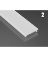 Aluprofil Type D til indendørs IP20 LED strip - Lav, 1 meter, ubehandlet aluminium, vælg cover