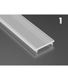 Aluprofil Type D til indendørs IP20 LED strip - Lav, 1 meter, hvid, vælg cover