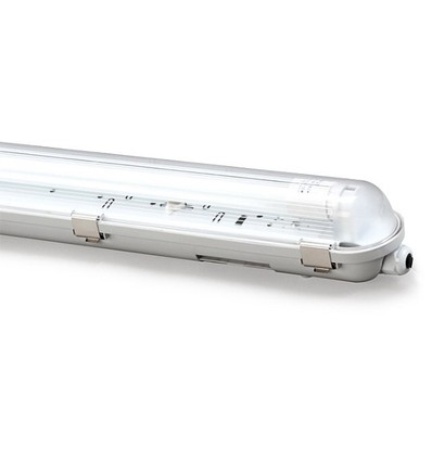 IP65 T8 LED armatur - Til 2x 150cm LED rør, IP65 vandtæt, Gennemfortrådet