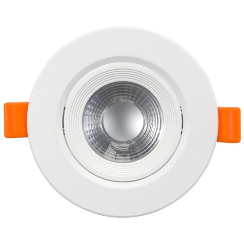 7W LED indbygningsspot - Hul: Ø8 cm, Mål: Ø10 cm, indbygget driver, 230V