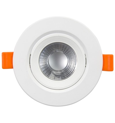 7W LED indbygningsspot - Hul: Ø7,5 cm, Mål: Ø9 cm, indbygget driver, 230V