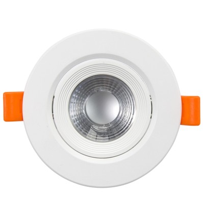 7W LED indbygningsspot - Hul: Ø8 cm, Mål: Ø10 cm, indbygget driver, 230V