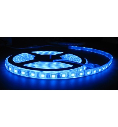 Blå stænktæt LED strip - 5m, 30 LED pr. meter