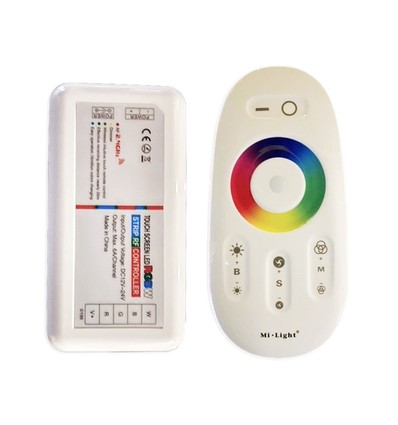 RGB+WW controller med fjernbetjening - Passer kun til RGB+WW strip, RF trådløs, 12V (288W), 24V (576W)