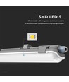 V-Tac 60 cm vandtæt armatur med rør - Inkl. 1 stk. 10W LED rør, IP65, 230V