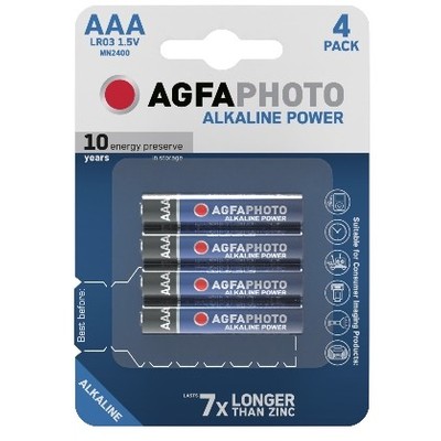 Se AAA 4-pak AgfaPhoto batteri - Alkaline, 1,5V hos LEDProff DK