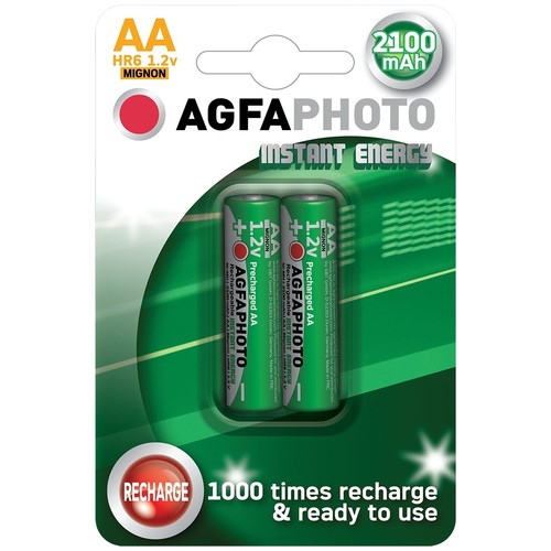 2 stk AgfaPhoto genopladeligt batteri - AA, 1,5V