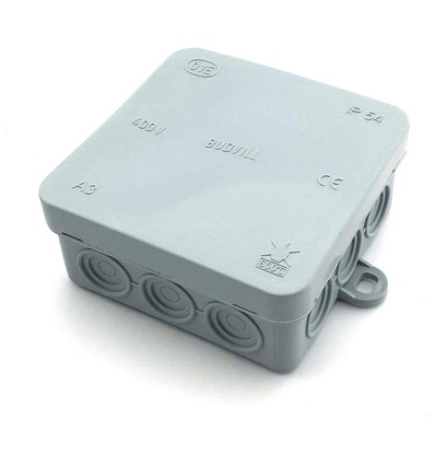 Forgreningsdåse - 8.5 x 8,5 x 3,7 cm, IP54 stænktæt