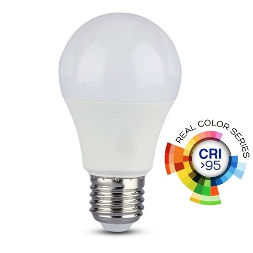 V-Tac 10W LED pære - A60, E27, RA 95