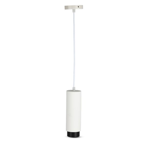 V-Tac moderne pendellampe - Hvid med sort, Ø8 cm, GU10