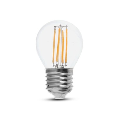 8: V-Tac 6W LED kronepære - G45, Kultråd, E27 - Dæmpbar : Ikke dæmpbar, Kulør : Varm