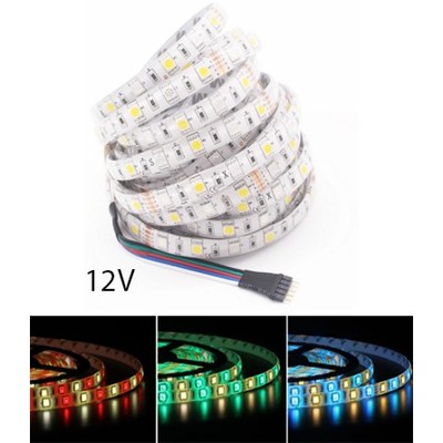 Se 12W/m RGB+WW LED strip - 5m, IP65, 60 LED pr. meter, 12V hos LEDProff DK