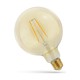 E27 2W LED globepære - Kultråd, 12,5 cm, rav farvet glas, ekstra varm