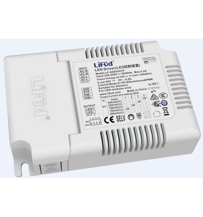 Lifud 32W 0/1-10V dæmpbar LED driver - 600-800 mA