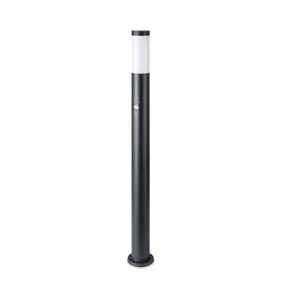 V-Tac sort havelampe - 110 cm, IP44 udendørs, PIR sensor, E27 fatning, uden lyskilde