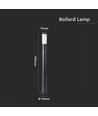 V-Tac sort havelampe - 110 cm, IP44 udendørs, PIR sensor, E27 fatning, uden lyskilde
