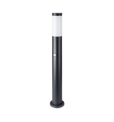 V-Tac sort havelampe - 80 cm, IP44 udendørs, PIR sensor, E27 fatning, uden lyskilde