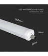 120cm 36W vandtæt komplet LED armatur, gennemfortrådet - 4680lm, 130lm/W, IP65, 6 års garanti