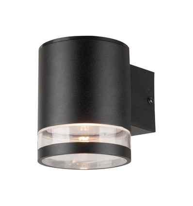 1W Solcelle væglampe LED - IP54, Sort, med sensor