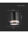 1W Solcelle væglampe LED - IP54, Sort, med sensor