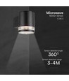 1W Solcelle væglampe LED - IP54, Sort, med sensor