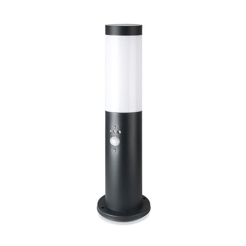 V-Tac sort havelampe - 45 cm, IP44 udendørs, PIR sensor, E27 fatning, uden lyskilde