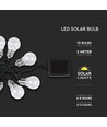 V-Tac Solcelle lyskæde med 10 stk. 1W pærer - 2 meter, IP44, inkl. lyskilde