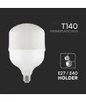 V-Tac 50W LED pære - T140, E27 med E40 ringadapter