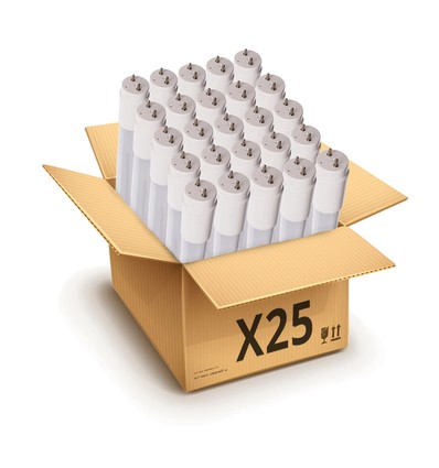 25x 120cm / 18W premium LED rør - Glas