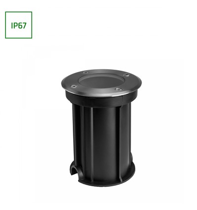 Lukka Connect GU10 250V IP67 Ø108x140 grå rund, indbygningsspot, gennemfortrådet, uden lyskilde