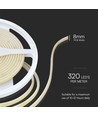 5m 10W/m Vandtæt COB-LED strip - 24V DC, IP67, 320 LED pr. meter, COB LED