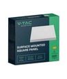 V-Tac 6W LED loftslampe -  12,08 x 12,08cm, Højde: 3,07cm, hvid kant, inkl. lyskilde