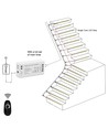 11W per trin Trappe LED COB stripsæt - 24V DC, IP20, Op til 16 trin, tænd/sluk