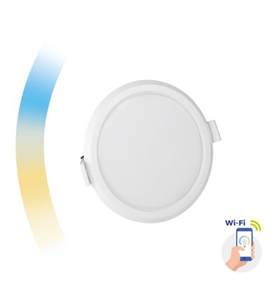 12W Smart Home LED indbygningspanel - Tuya/Smart Life, Google Home og app, hul: Ø15,5 cm, Mål: Ø16,2 cm, 230V
