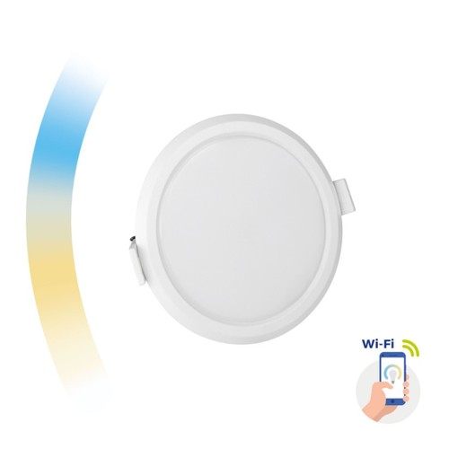 Outlet: 22W Smart Home LED indbygningspanel - Tuya/Smart Life, Google Home og app, Hul: Ø20,5 cm, Mål: Ø21,5 cm