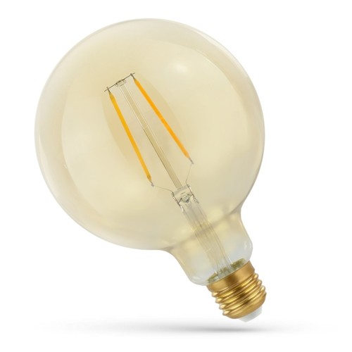 E27 5W LED globepære - Kultråd, 12,5 cm, rav farvet glas, ekstra varm