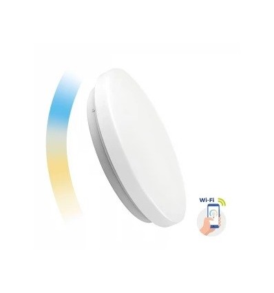Outlet: 24W Smart Home rund LED loftslampe - Tuya/Smart Life, virker med Google Home, Alexa og smartphones, Ø39cm, 230V