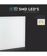 V-Tac 60x60 bagbelyst LED panel - 40W, flicker free, hvid kant